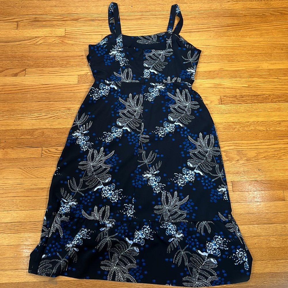 Navy Blue Banana Republic Floral Dress - Picture 2 of 10